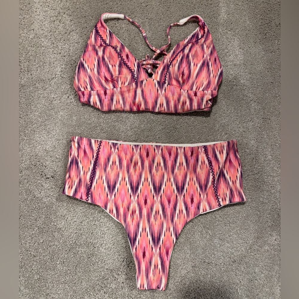 Luli Fama Pink Patterned Bikini